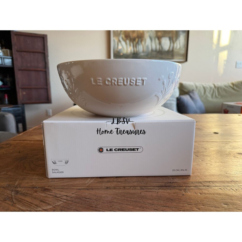 Le Creuset Stoneware Jardin Collection Multi Bowl 9.75 in 25 cm Meringue NEW